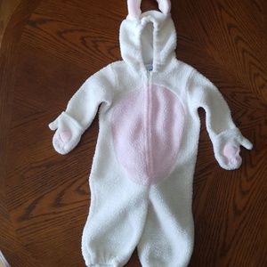 White and pink bunny costume